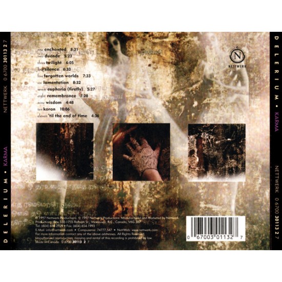 Cd Delerium, Karma (Importado USA), 1997 Cd Delerium, Karma (Importado USA), 1997