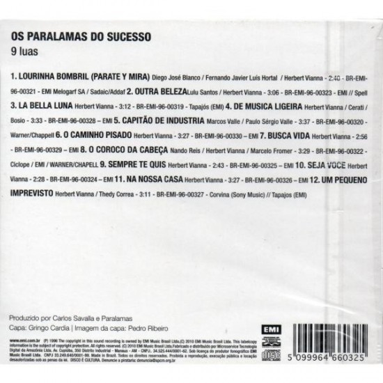 Cd Os Paralamas do Sucesso, 9 Luas, 1996 Cd Os Paralamas do Sucesso, 9 Luas, 1996