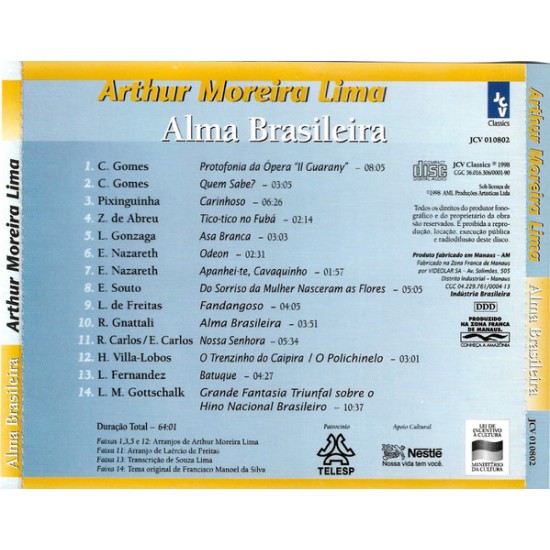 Cd Arthur Moreira Lima, Alma Brasileira Cd Arthur Moreira Lima, Alma Brasileira