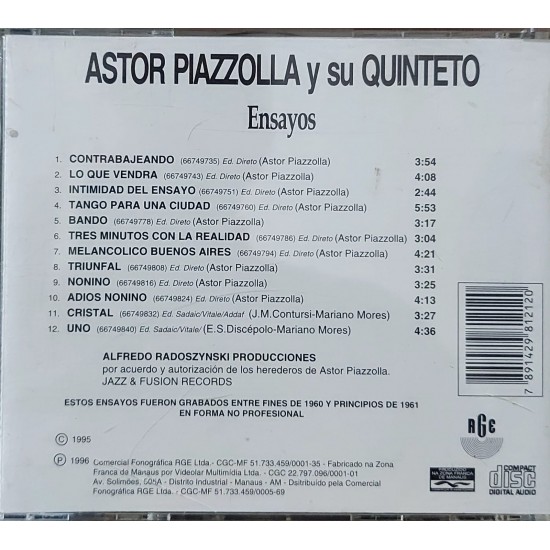 Cd Astor Piazzolla, Ensayos Cd Astor Piazzolla, Ensayos