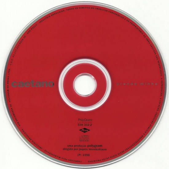Cd Caetano Veloso, Prenda Minha, 1998 Cd Caetano Veloso, Prenda Minha, 1998