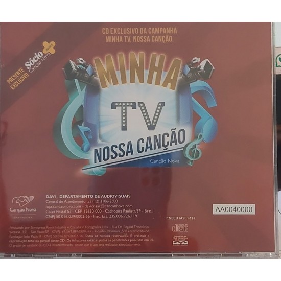 Cd Canção Nova + Musica, Volume 1 