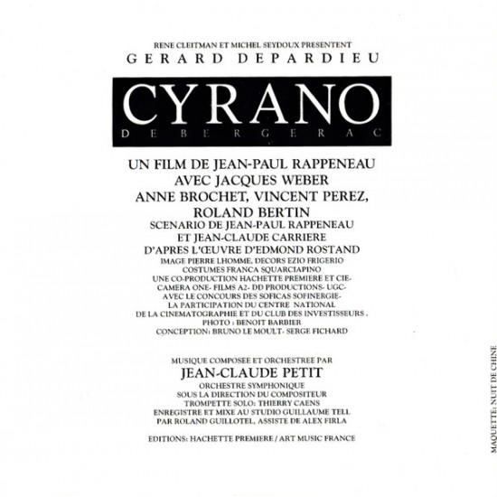 Cd Cyrano de Bergerac, Trilha Original do Filme, Un Film de Jean-Paul Rappenau Cd Cyrano de Bergerac, Trilha Original do Filme, Un Film de Jean-Paul Rappenau