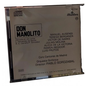 Cd Don Manolito, Orquestra Sinfonica, Diretor Pablo Sorozabal