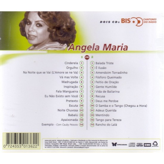 Cd Duplo Ângela Maria, Série Bis Cantores do Rádio Cd Duplo Ângela Maria, Série Bis Cantores do Rádio