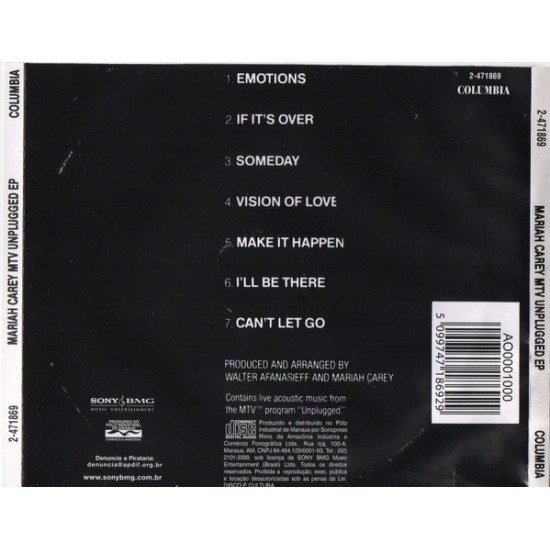Cd Mariah Carey, MTV Unplugged Ep