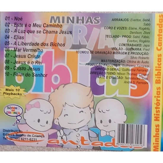 Cd Minhas Histórias Bíblicas Cantadas, Sonho de Criança Cd Minhas Histórias Bíblicas Cantadas, Sonho de Criança