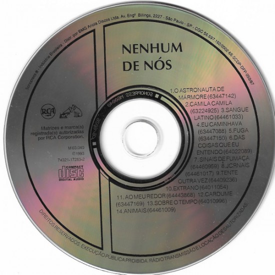 Cd Nenhum de Nós, Acervo Especial, 1993, Selo Holográfico Cd Nenhum de Nós, Acervo Especial, 1993, Selo Holográfico