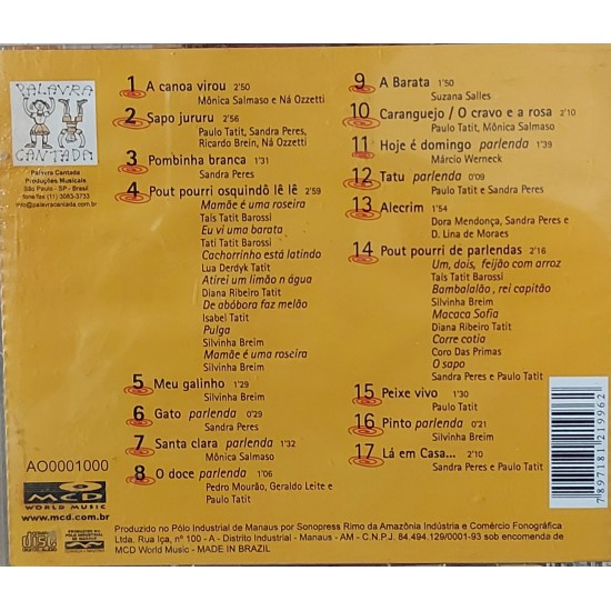 Cd Palavra Cantada Apresenta Cantigas de Roda Canções Folclóricas do Brasil Cd Palavra Cantada Apresenta Cantigas de Roda Canções Folclóricas do Brasil