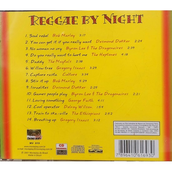 Cd Reggae By Night, Bob Marley e Outros Cd Reggae By Night, Bob Marley e Outros