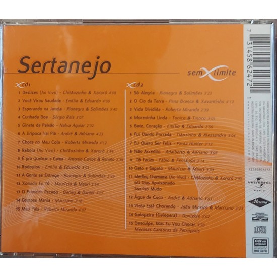 Cd Sertanejo Sem Limite, 2 cds, 30 Sucessos Cd Sertanejo Sem Limite, 2 cds, 30 Sucessos
