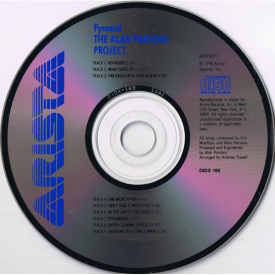 Cd The Alan Parson Project, Pyramid, Arista Records, 1978, Importado Inglaterra Cd The Alan Parson Project, Pyramid, Arista Records, 1978, Importado Inglaterra