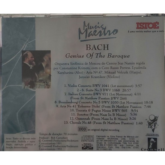 Cd The Essencial Bach, His Greatest Works Performed By The Moscow Symphony Orchestra, Stas Namin Centre Cd The Essencial Bach, His Greatest Works Performed By The Moscow Symphony Orchestra, Stas Namin Centre