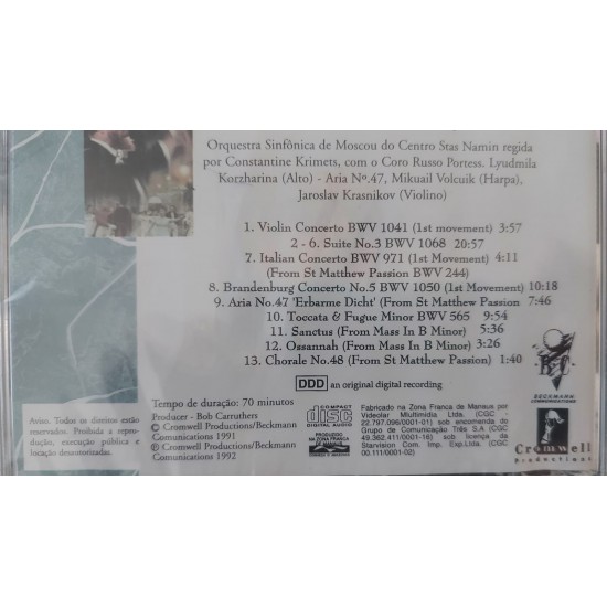 Cd The Essencial Bach, His Greatest Works Performed By The Moscow Symphony Orchestra, Stas Namin Centre Cd The Essencial Bach, His Greatest Works Performed By The Moscow Symphony Orchestra, Stas Namin Centre