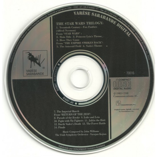 Cd The Star Wars Trilogy, Return Of The Jedi, The Empire Strikes Back, John Williams Cd The Star Wars Trilogy, Return Of The Jedi, The Empire Strikes Back, John Williams