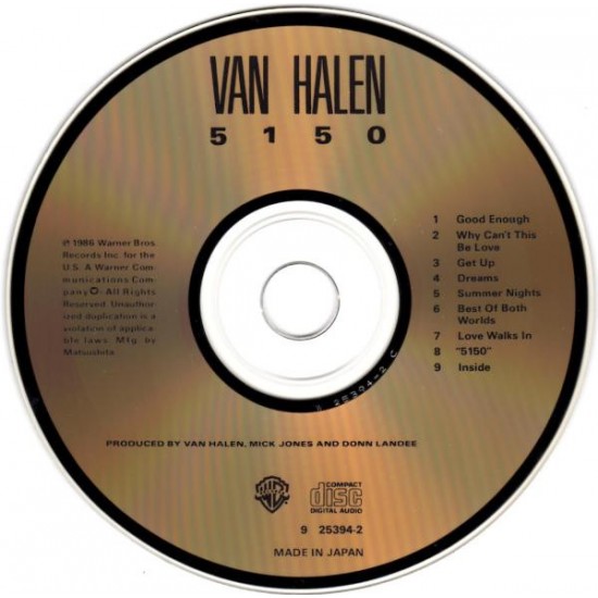 Cd Van Halen, 5150, 1987 Cd Van Halen, 5150, 1987