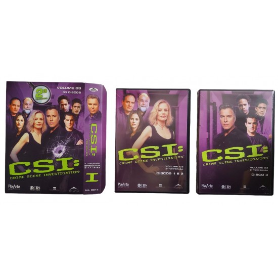 Dvd CSI, Crime Scene Investigation, Segunda Temporada, Volume 3, 03 discos Dvd CSI, Crime Scene Investigation, Segunda Temporada, Volume 3, 03 discos