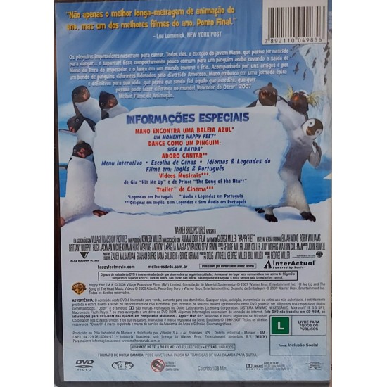 Dvd Happy Feet, O Pinguim, Robbie Williams, Brittany Murphy Dvd Happy Feet, O Pinguim, Robbie Williams, Brittany Murphy