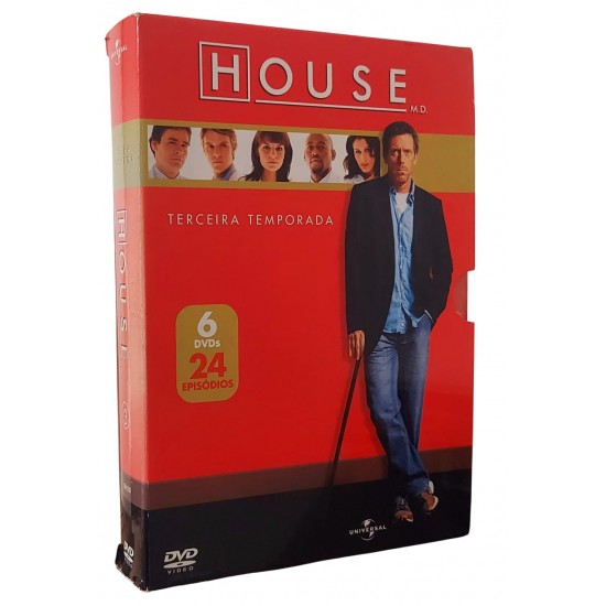 Dvd House, Terceira Temporada, 6 Dvds 24  Episódios
