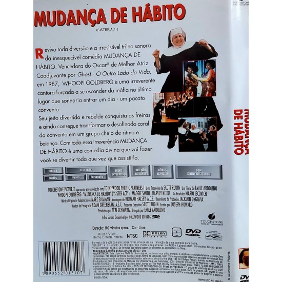 Dvd Mudança de Hábito, Whoopi Goldberg Dvd Mudança de Hábito, Whoopi Goldberg