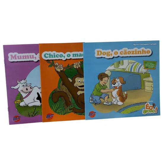 Kit 3 Livros Infantis, Dog, o Cãozinho, Mumu, a Vaquinha, Chico, o Macaquinho Kit 3 Livros Infantis, Dog, o Cãozinho, Mumu, a Vaquinha, Chico, o Macaquinho