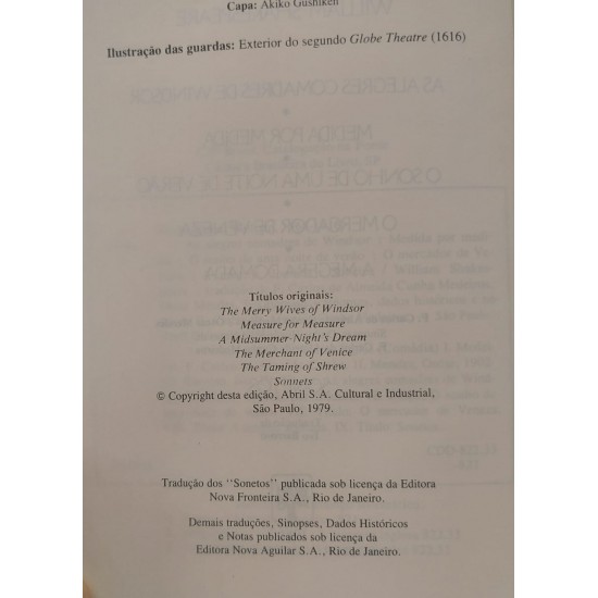 Comédias e Sonetos de William Shakespeare, Volume 2, Capa de Dura de Luxo com Letras Douradas Comédias e Sonetos de William Shakespeare, Volume 2, Capa de Dura de Luxo com Letras Douradas