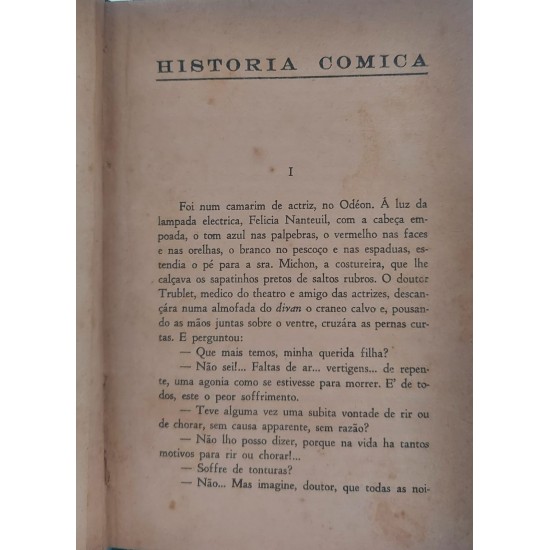 História Cômica, Anatole France, Capa Dura de Couro, Flores e Mano Editores, Edição de 1945
