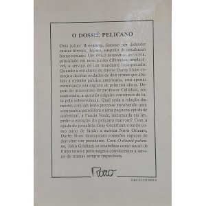 O Dossiê Pelicano, John Grisham, Editora Rocco O Dossiê Pelicano, John Grisham, Editora Rocco