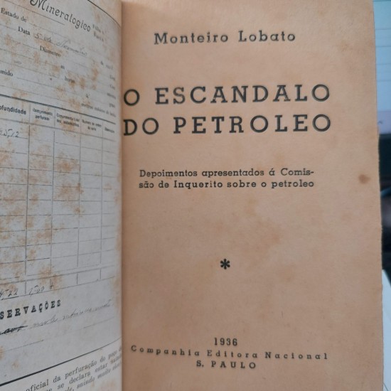 O Escândalo do Petróleo, Monteiro Lobato, Capa de Luxo com Letras Douradas, 1ª Edição 1936 O Escândalo do Petróleo, Monteiro Lobato, Capa de Luxo com Letras Douradas, 1ª Edição 1936