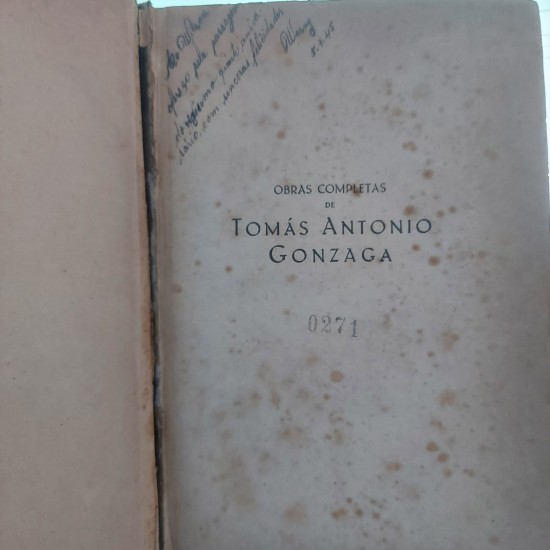 Obras Completas, Tomás Antonio Gonzaga, Capa Dura, Edição 1942 Obras Completas, Tomás Antonio Gonzaga, Capa Dura, Edição 1942