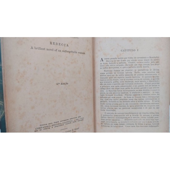 Rebecca, A Mulher Inesquecível, Daphne Du Maurier, Capa Dura de Luxo, Edição 1945 Rebecca, A Mulher Inesquecível, Daphne Du Maurier, Capa Dura de Luxo, Edição 1945