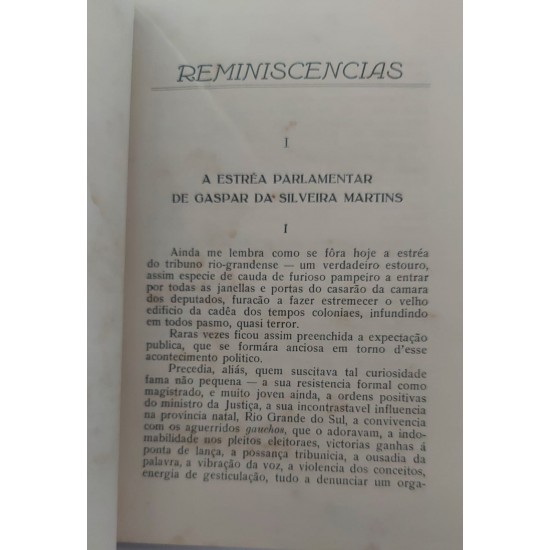 Reminiscências, Visconde de Taunay, Edição 1923, Companhia Melhoramentos Reminiscências, Visconde de Taunay, Edição 1923, Companhia Melhoramentos