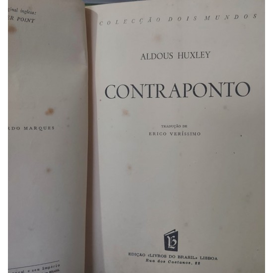 Contraponto, Aldous Huxley, Edição Livros do Brasil Lisboa