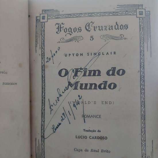 O Fim do Mundo, Upton Sinclair, Capa dura, Lombada de Couro, Edição de 1941