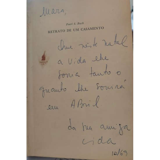 Retrato de Um Casamento, Pearl S. Buck, Capa Dura, Edição de 1965 Retrato de Um Casamento, Pearl S. Buck, Capa Dura, Edição de 1965