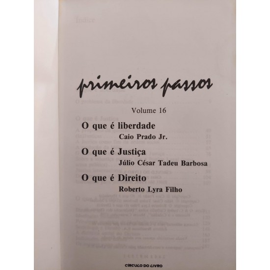 O que É Liberdade, Justiça, Direito, Caio Prado Jr, Júlio César Tadeu Barbosa, Roberto Lyra Filho, Circulo do Livro O que É Liberdade, Justiça, Direito, Caio Prado Jr, Júlio César Tadeu Barbosa, Roberto Lyra Filho, Circulo do Livro