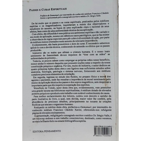Passes e Curas Espirituais, Wenefledo der Toledo, Editora Pensamento Passes e Curas Espirituais, Wenefledo der Toledo, Editora Pensamento