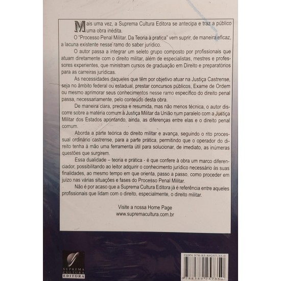 Processo Penal Militar, Da Teoria à Prática, Cid Sabelli Processo Penal Militar, Da Teoria à Prática, Cid Sabelli