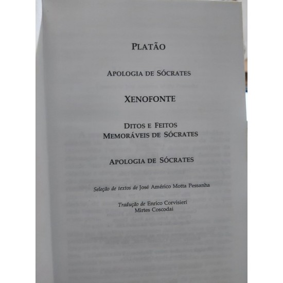 Sócrates, Os Pensadores, Editora Nova Cultural