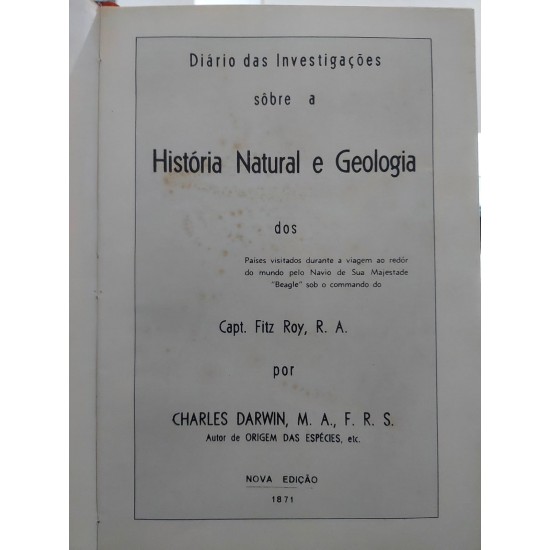 Viagem de Um Naturalista ao Redor do Mundo, Charles Darwin
